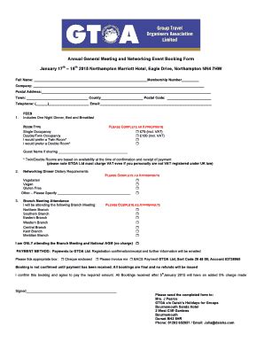 Fillable Online Agto Co Associate Agm Booking Form Doc Agto Co Fax