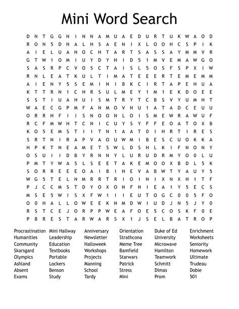 Mini Word Search Wordmint