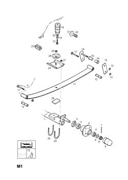 REAR AXLE AND SUSPENSION OPEL CORSA B TIGRA A