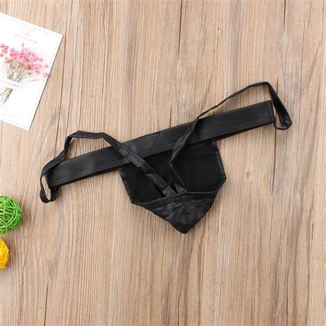 Uaang Lingerie Sexy Panties Men S Briefs Male Thongs Men S Underwear Faux Leather Jockstrap