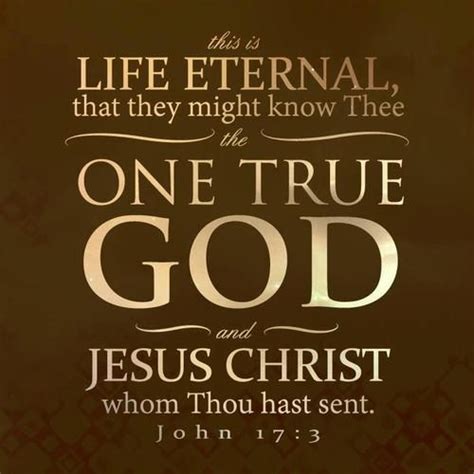 John 173 And This Is Life Eternal That They Might Know Thee The Only True God And Jesus