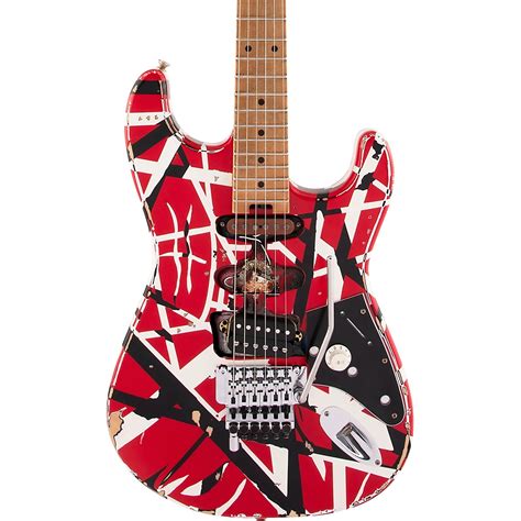 Evh Striped Series Frankie Electric Guitar Red With Black And White