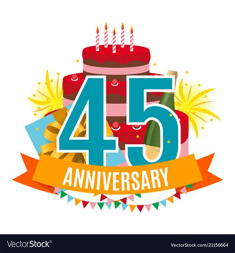 Template 45 Years Anniversary Congratulations Vector Image