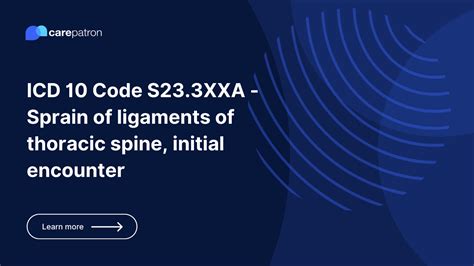 S23 3xxa Sprain Of Ligaments Of Thoracic Spine Initial Encounter Icd 10 Cm