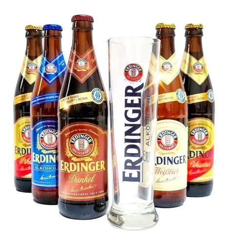 Five Pack Cerveza Erdinger Surtido Con Vaso Mercadolibre