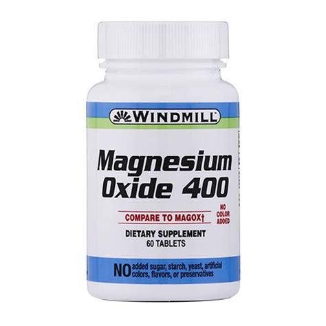 Generic Magnesium Oxide 400 Mg Tablets By Windmill 60 Ea