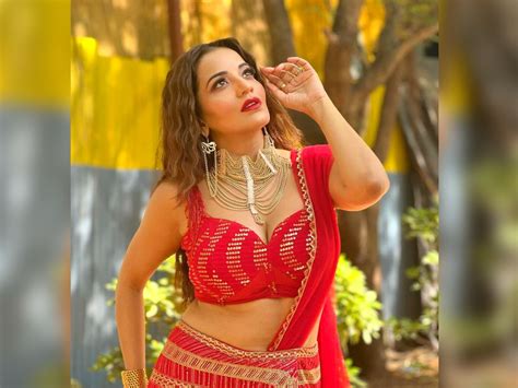 Monalisa Video Hot Chili Look Of Bhojpuri Actress In Red Hot Saree Video Went Viral Monalisa