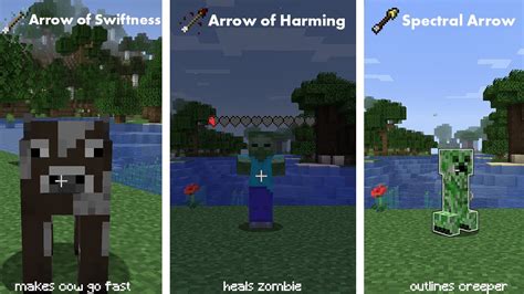 All Minecraft Tipped Arrows And Their Effects - Minecraft videos