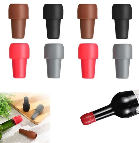 Amazon 8 PCS Silicone Wine Stoppers For Wine Bottles Wine Sealer