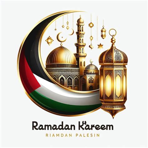 Premium Photo Ramadan Kareem With The Palestinian Crescent