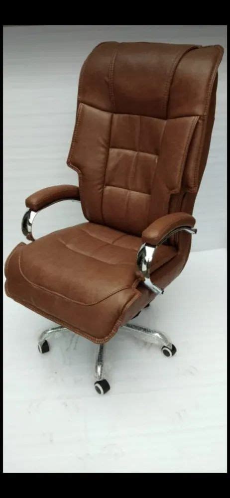 Leather High Back Director Office Chair Fixed Arm Brown At Rs 6200 In