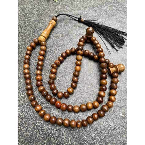 Kayu Original Kalimantan Agarwood Muslim Tasbih Mm Crocodile