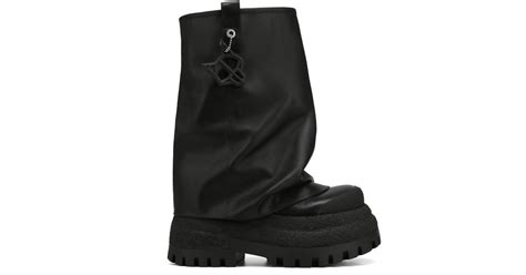 Naked Wolfe Asymmetric Toe Leather Chunky Boots In Black Lyst UK