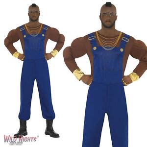 FANCY DRESS COSTUME # MENS 80s A-TEAM B A BARACUS MR T DUNGAREES SIZE 38"-48" | eBay