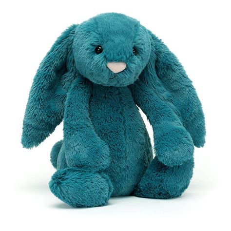 Jellycat Bashful Bunny Medium Mineral Blue Daisy And Hen