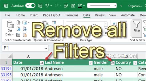 Clear All Filters In Excel In One Click