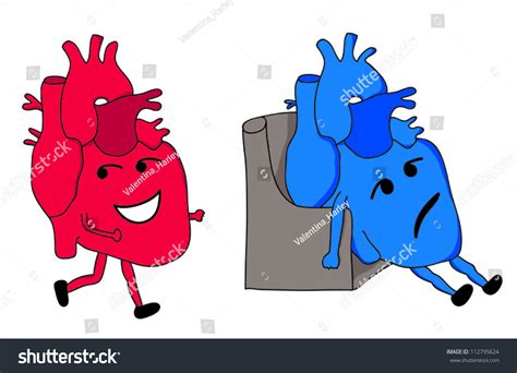 Healthy Unhealthy Heart Stock Vector Shutterstock