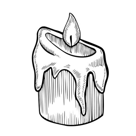 Ink Sketch Burning Candle Royalty Free Vector Image