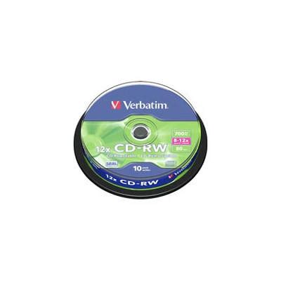 Диск CD Verbatim CD RW 700Mb 12x Cake box 10 шт 43480 MM ID