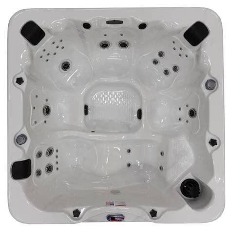 American Spas 6 Person 45 Jet Premium Acrylic Lounger Hot Tub With Bluetooth Sound System AM745L