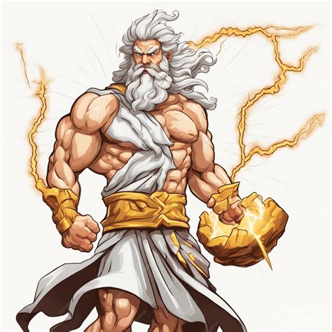 Premium Photo | Zeus cartoon illustration on white background