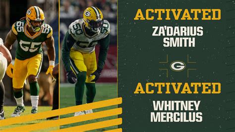 Packers activate LBs Za'Darius Smith, Whitney Mercilus off injured reserve