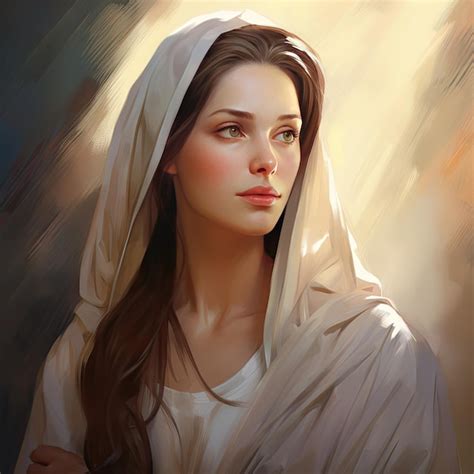 Premium Ai Image Beautiful Virgin Mary Our Lady Painted Style