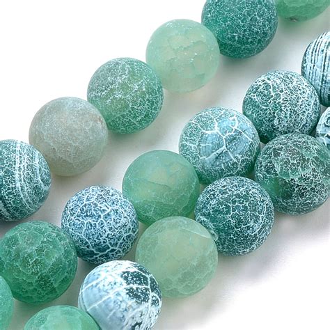 Matte Green Effloresce Agate Gemstone Round Beads Grade A Sold By