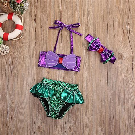 Toddler Baby Flickor Barn Sjöjungfru Bikini Set Sommar Beach Badkläder