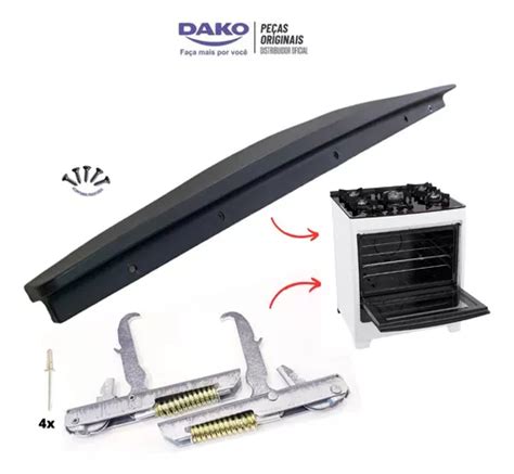 Kit Dobradiças Puxador Forno Fogão Dako Supreme Original