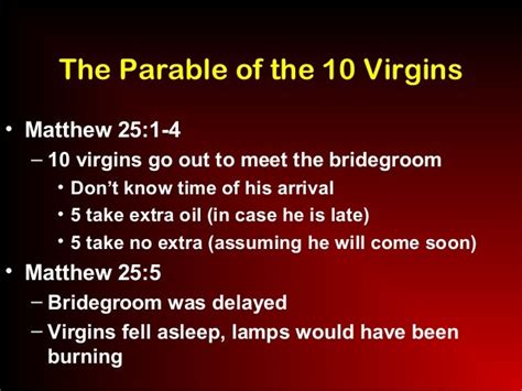 Ppt Of The Parable Of The Ten Virgins Part 1