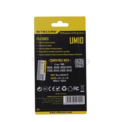 Nitecore Um Li Ion Battery Single Channel Charger With Lcd Display