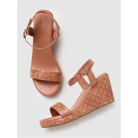 Buy Marc Loire Women Nude Printed Wedge Sandals Online