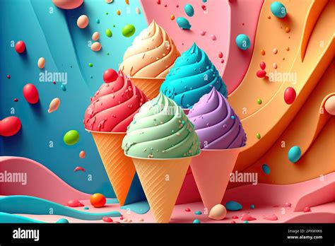 Colorful ice cream background Stock Photo - Alamy