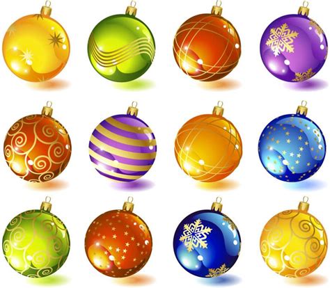 Christmas Tree Glass Ball Ornaments Vector Christmas Ornament