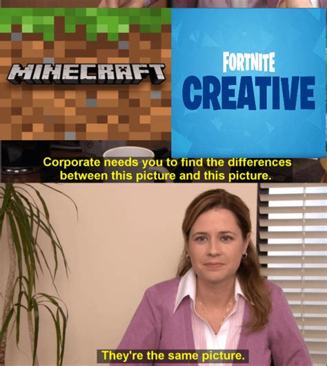 Minecraft = Fortnite Creative Mode : pcmasterrace