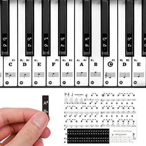 Uraqt Piano Key Stickers For Keys Black And White Piano