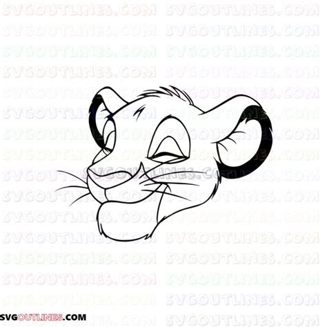 Simba The Lion King 12 outline svg dxf eps pdf png