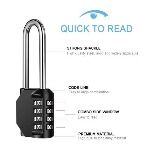 Disecu Inch Long Shackle Combination Lock Digit Outdoor