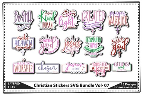 Christian Stickers Svg Bundle Vol 07 Graphic By Craft Store · Creative Fabrica