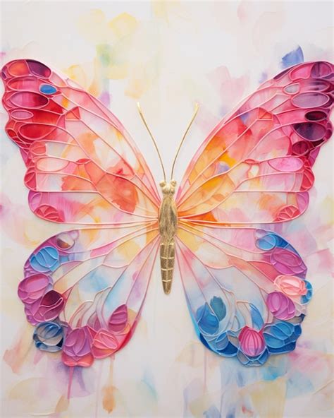 Premium Photo Brightly Colored Butterfly With Pink Generative Ai