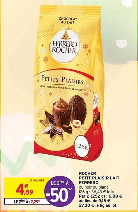 Promo Rocher Petit Plaisir Lait Ferrero chez Intermarché Hyper