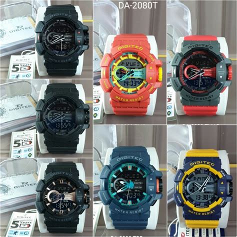 Jual Jam Tangan Pria Digitec Dg Dual Time Rubber Original