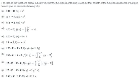 For Each Of The Functions Below Indicate Whether The Chegg