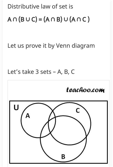 Prove Distributive Law Using Venn Diagram Guideocom De Morg