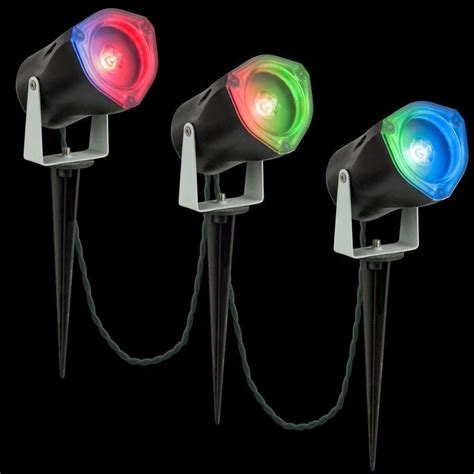 Multi Colored Led Spot Light Show Red Green Blue Christmas Decor Set