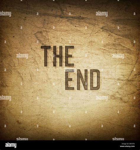 Old cinema phrase (The End...), grunge background Stock Photo - Alamy