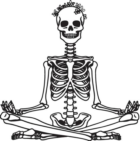 Skeleton with meditation posture illustration 31740671 Vector Art at ...