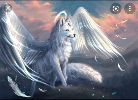 Anime Black And White Wolf With Wings