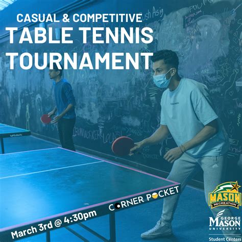 Table Tennis Tournament March 3rd - Mason Recreation